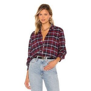 Frank & Eileen 100% Cotton Flannel Plaid Red Shirt "Eileen" Barry Red Navy Sz XL